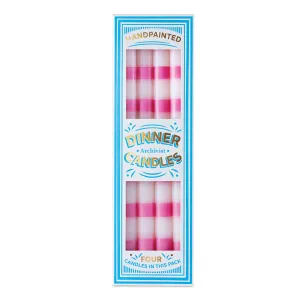 Archivist - Pink Stripe Dinner Candle