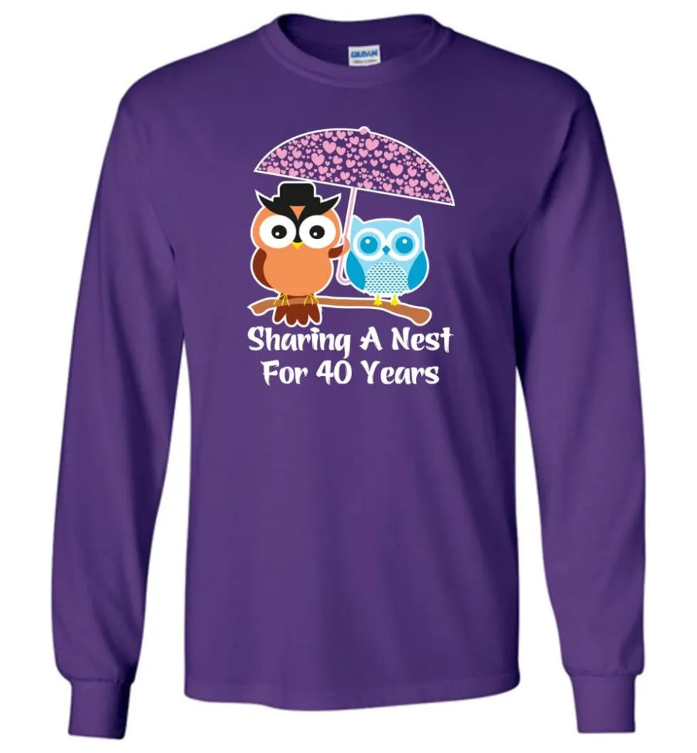 40 Years Wedding Anniversary Gifts Valentine's Day Long Sleeve T-Shirt