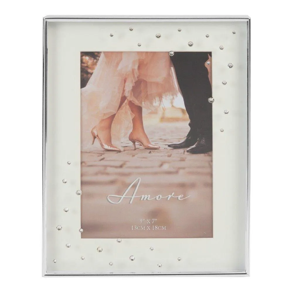 5x7 - Silver Plated Box Photo Frame - Amore (Widdop)