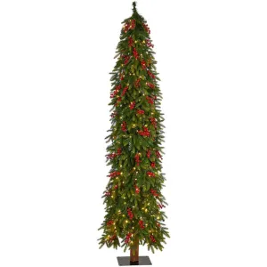 7' Pre-Lit Victoria Fir Artificial Tree