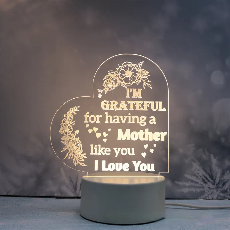 Acrylic Engraved Night Light - Best Mother’s Day Gifts