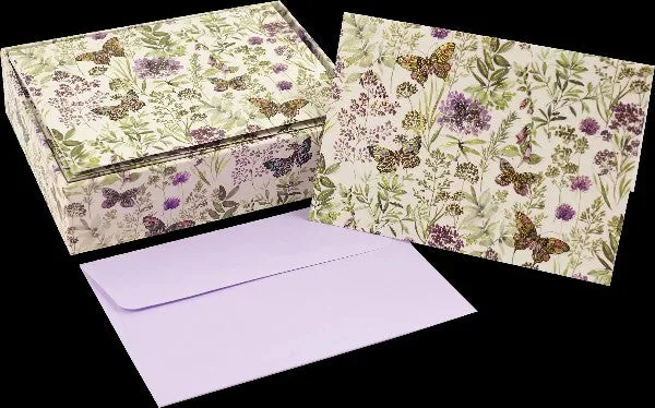 Amethyst Butterflies Blank Notecards