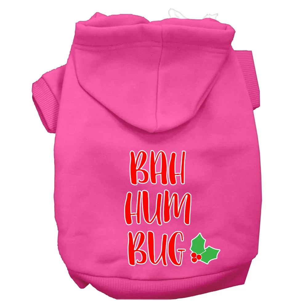 Bah Humbug Screen Print Dog Hoodie Bright Pink Xs