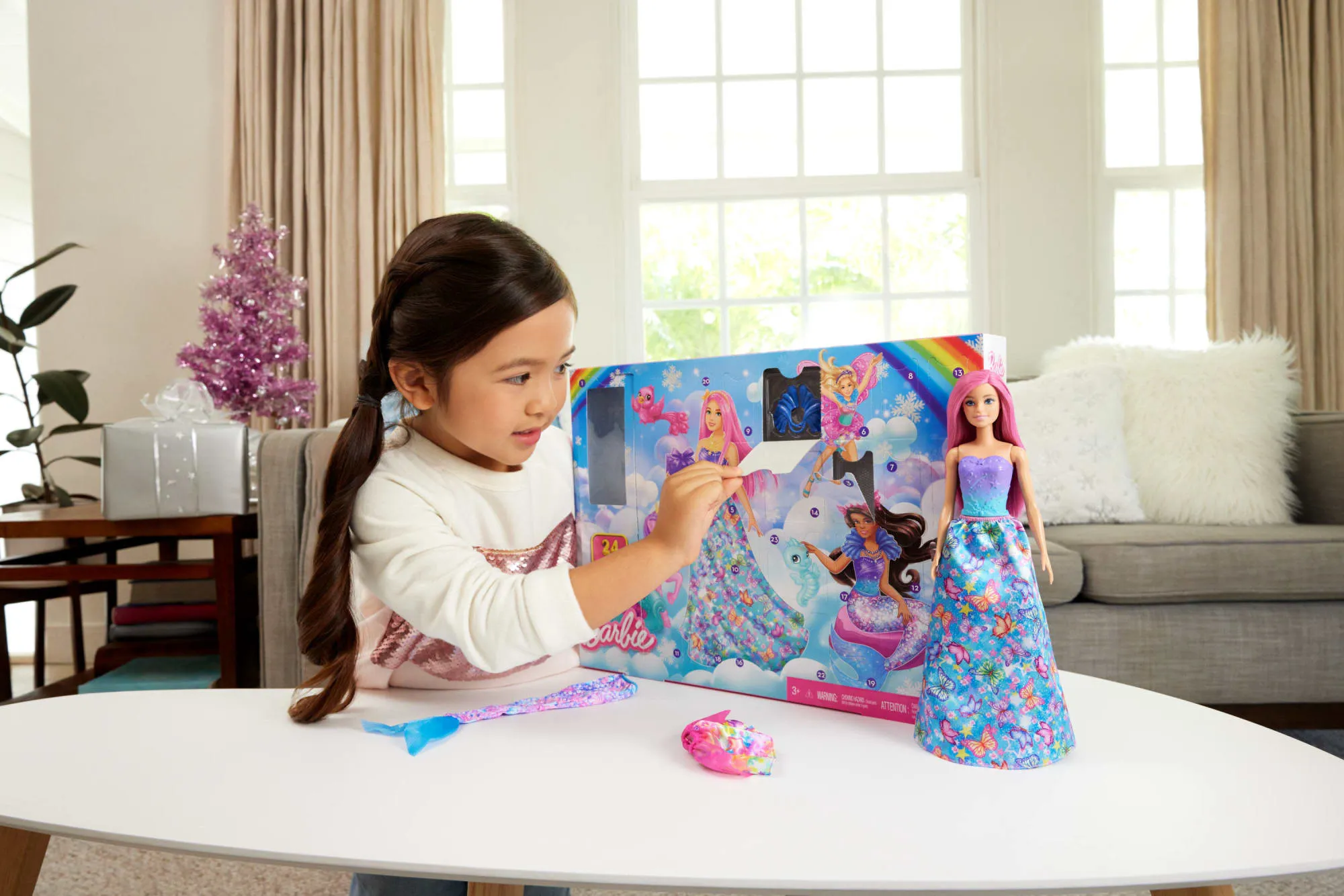 Barbie Advent Calendar, Fashion Doll & 24 Surprise Accessories, Transform To Mermaid & More