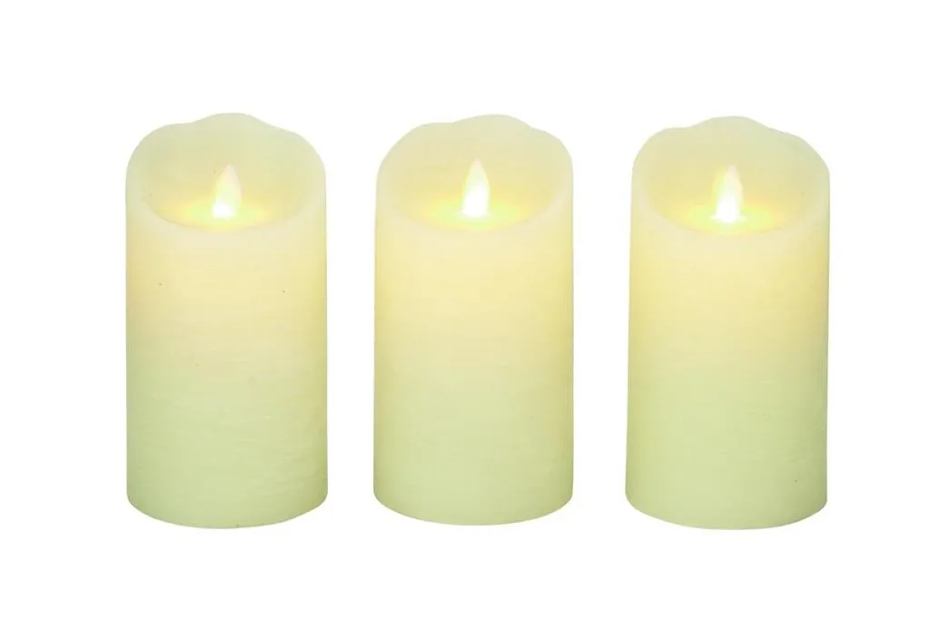 BEIGE WAX FLAMELESS CANDLE WITH REMOTE CONTROL