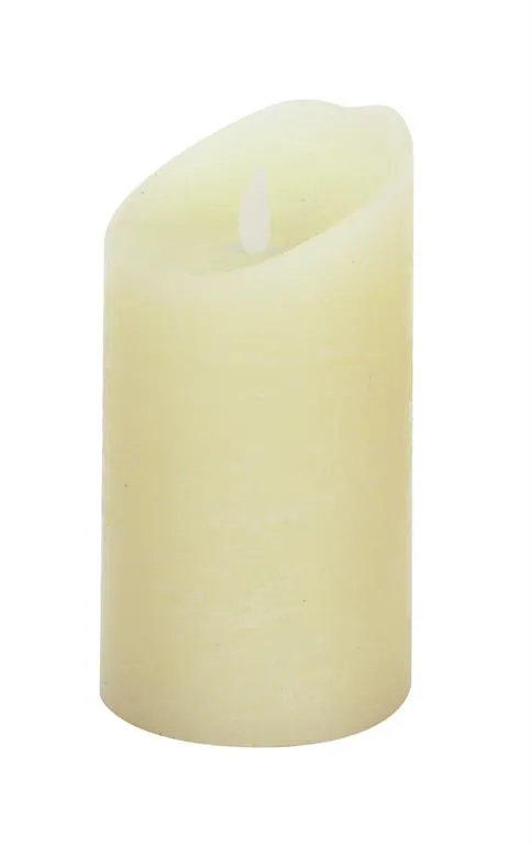 BEIGE WAX FLAMELESS CANDLE WITH REMOTE CONTROL