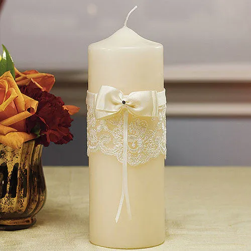 Beverly Clark French Lace Collection Unity Candle Ivory