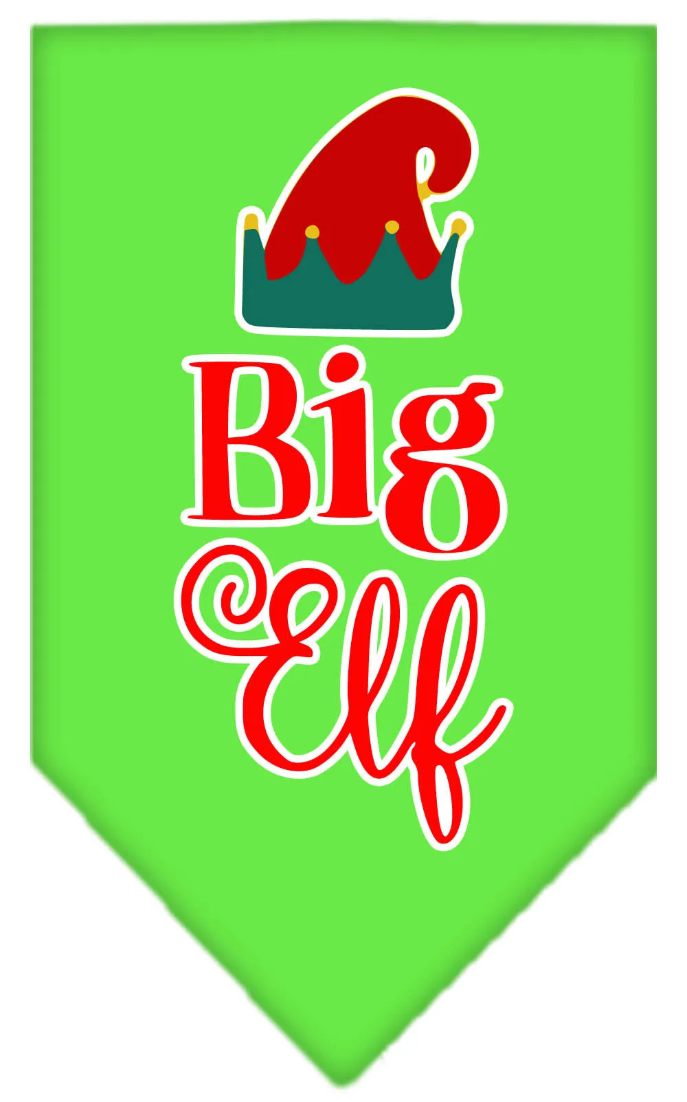 Big Elf Screen Print Bandana Lime Green Large