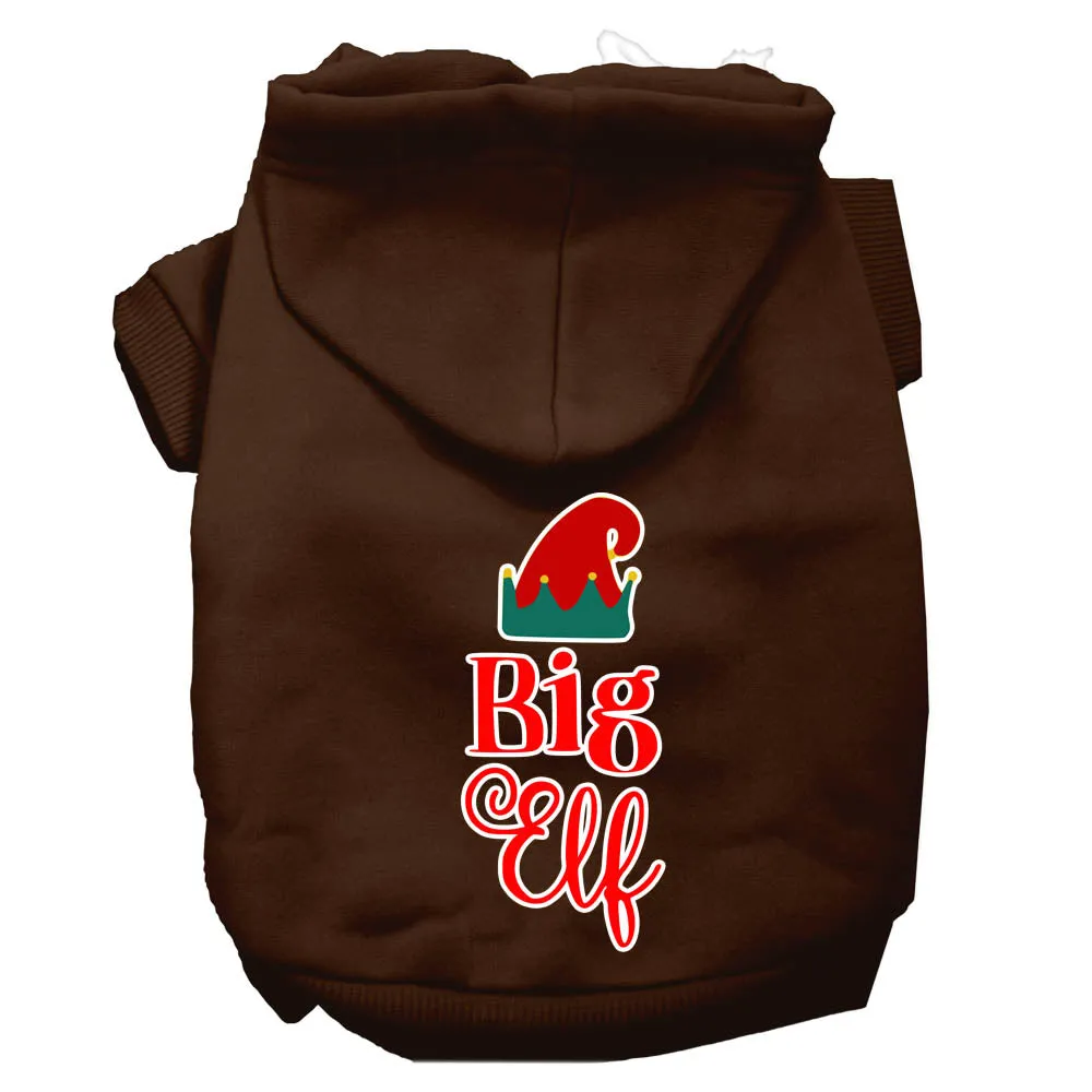 Big Elf Screen Print Dog Hoodie Brown Xxl