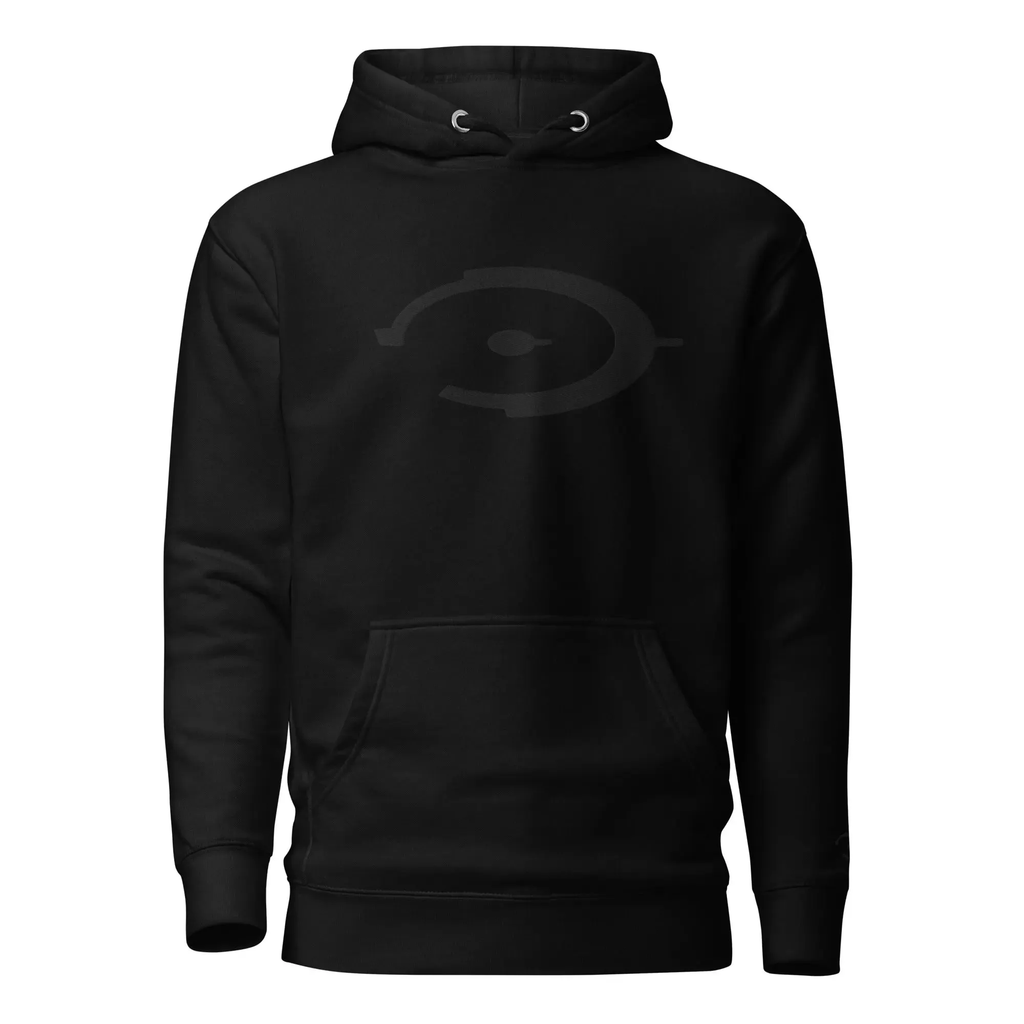 Black on Black Embroidered Logo Unisex Hoodie