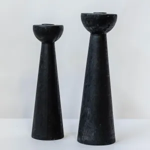 Black Wooden Candle Sticks