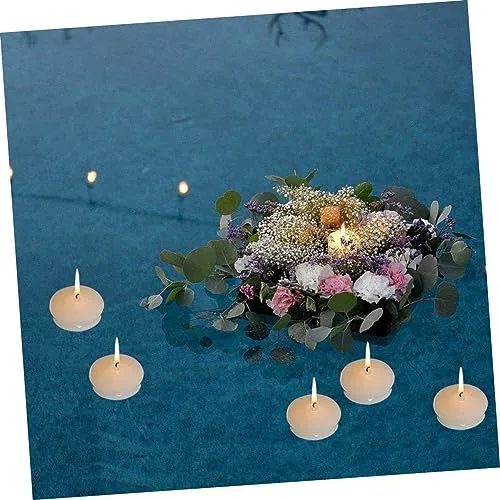 Cabilock 24pcs Smokeless Floating Candle Floating Candles Romantic Floating Candle Wedding Candles Wedding Water Candles Romantic Candles for Wedding Smokeless Candle Paraffin Wax Candles