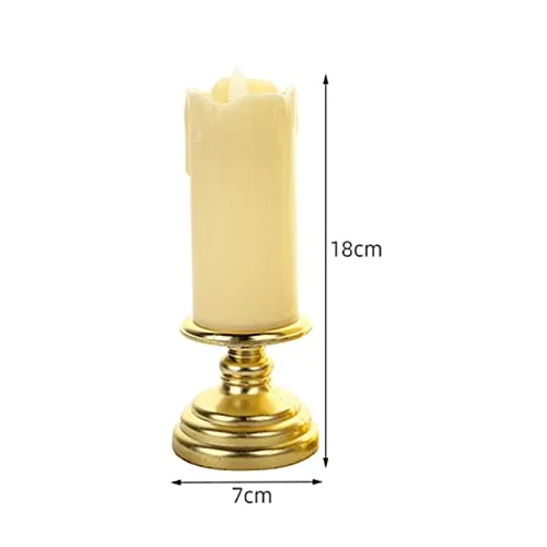 CALANDIS® Flameless Candle Flickering Votive Candles Tealight Decor for Desk Festival 7Cmx18Cm | 1 Flameless Candle Light