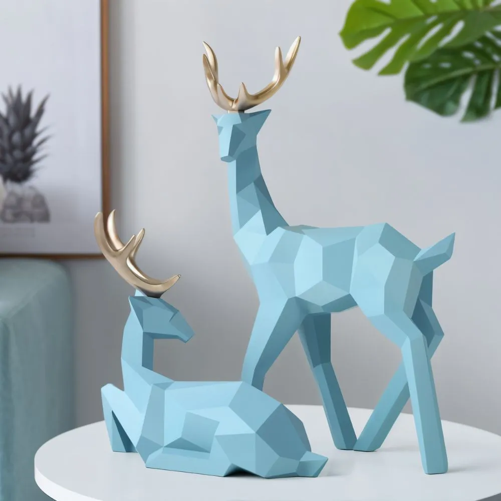 Cervidae Handcrafted Reindeer Figurines