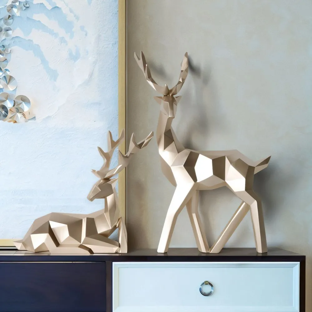 Cervidae Handcrafted Reindeer Figurines