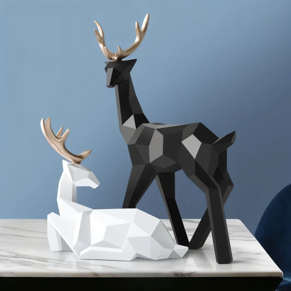 Cervidae Handcrafted Reindeer Figurines