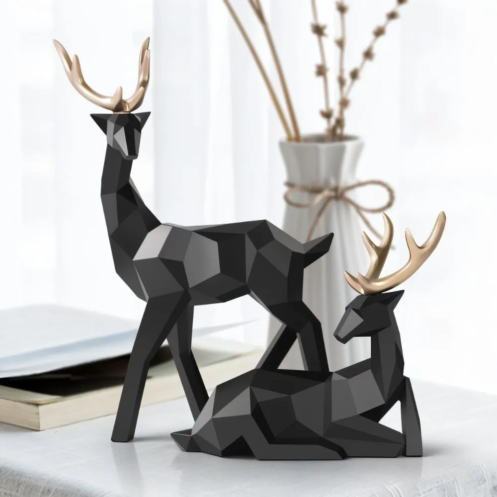 Cervidae Handcrafted Reindeer Figurines