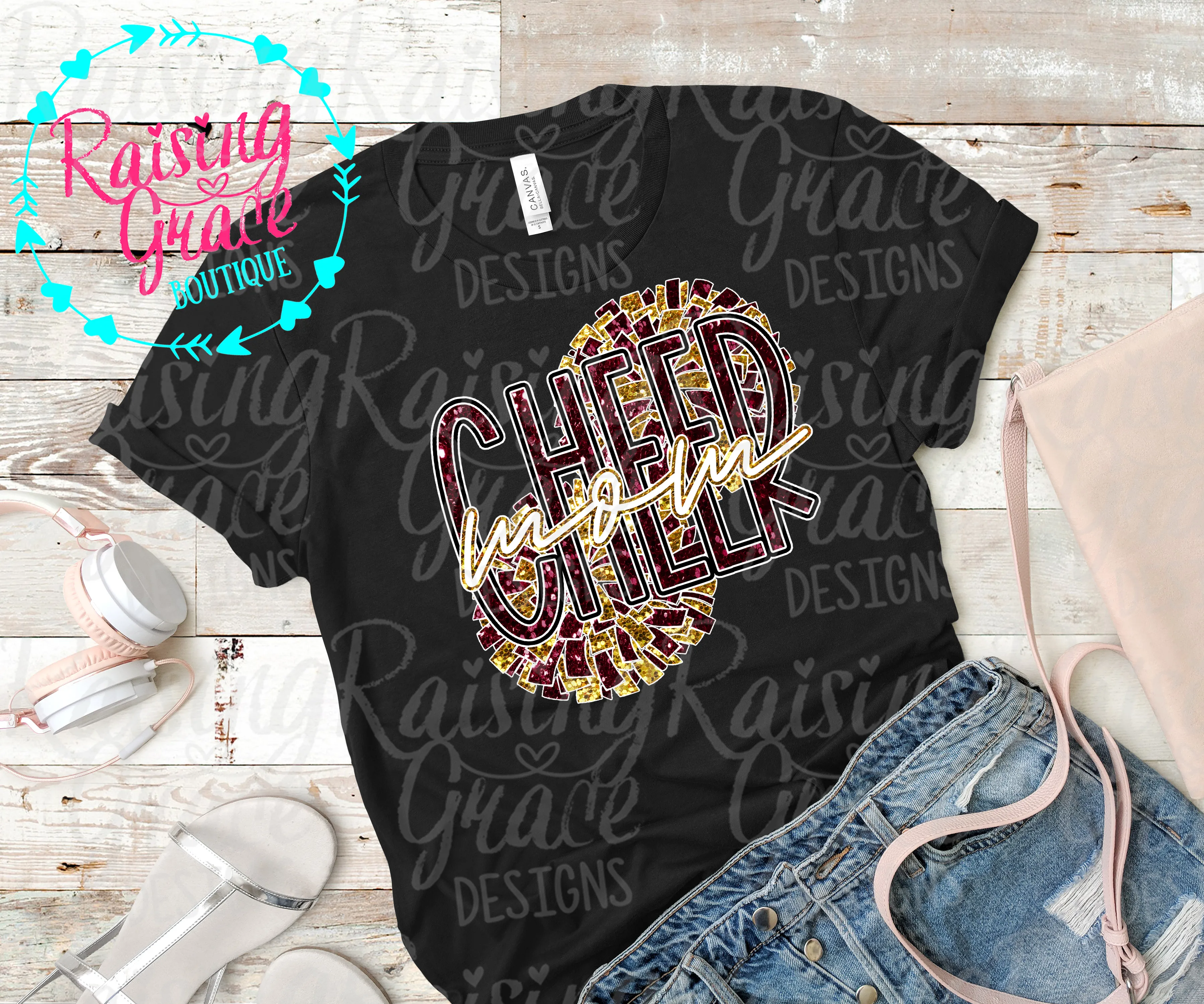 Cheer Mom - Maroon and Gold - Adult