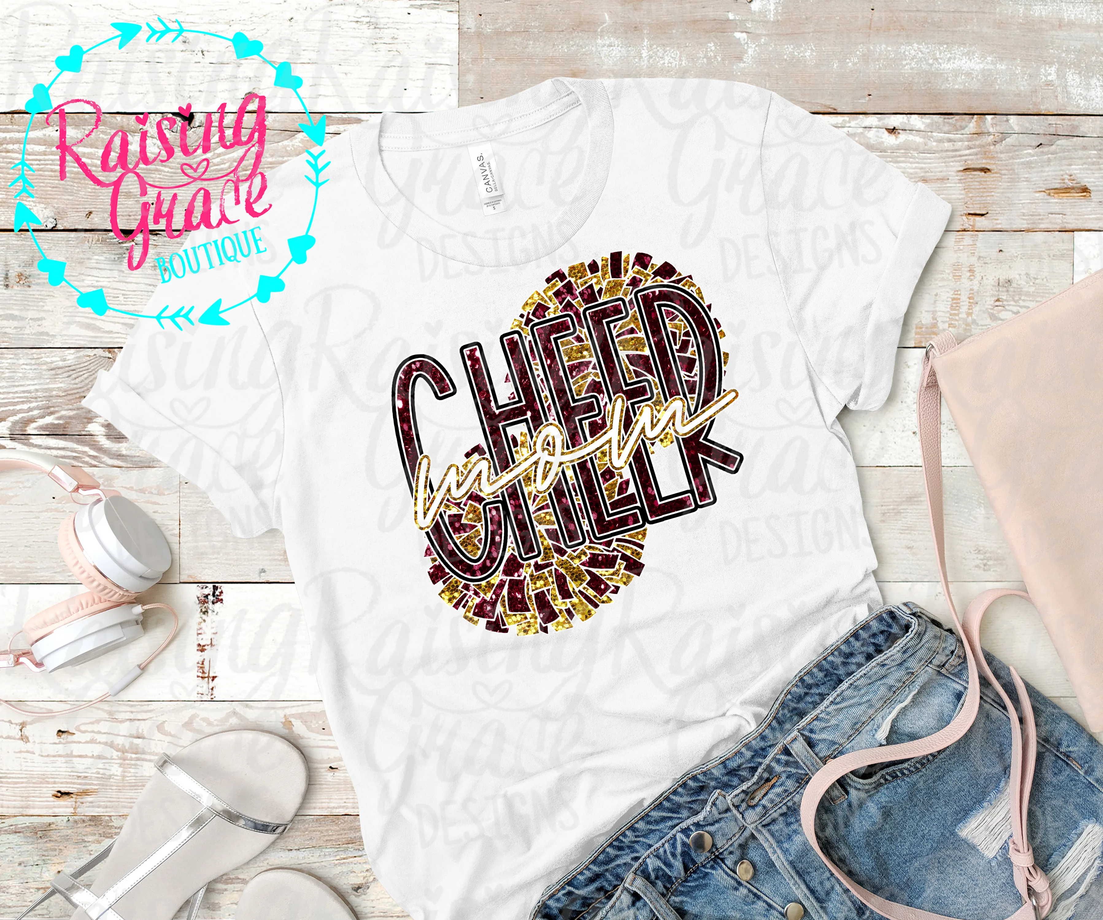 Cheer Mom - Maroon and Gold - Adult