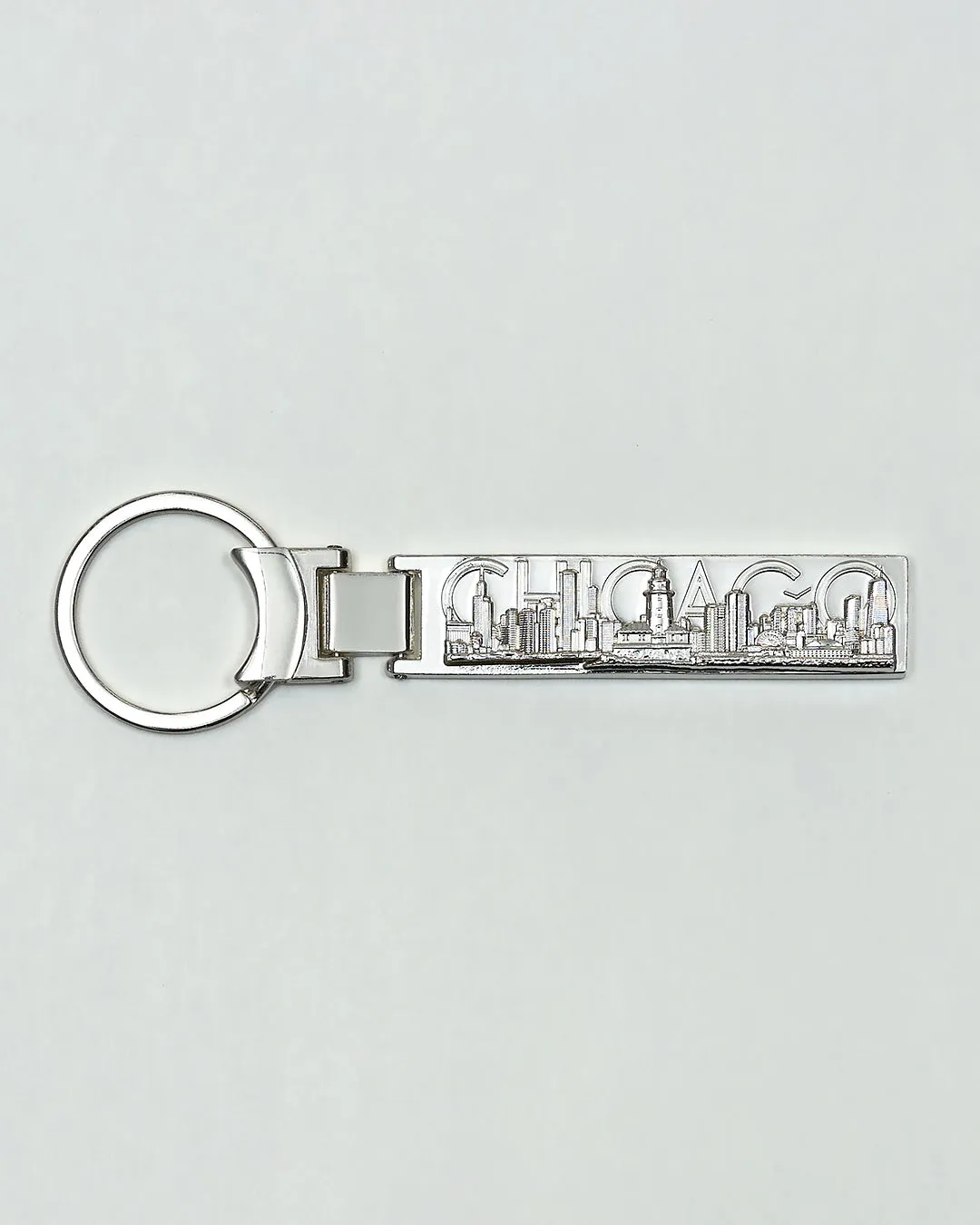 CHICAGO Skyline 3D Raised Metal Key Chain Ring