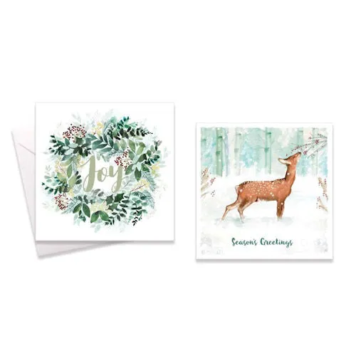 Christmas Cards - Assorted 10 Pack Festive Greetings Holiday Stationery Assorted Designs