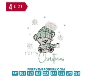 Christmas Northern Bear : Embroidery Design