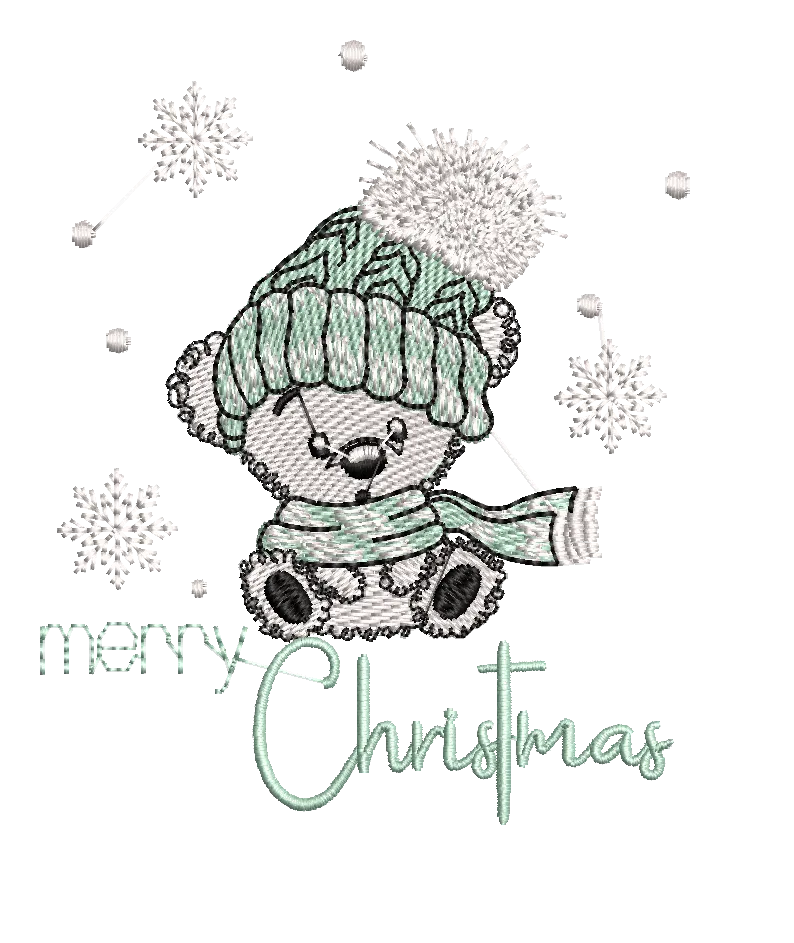 Christmas Northern Bear : Embroidery Design