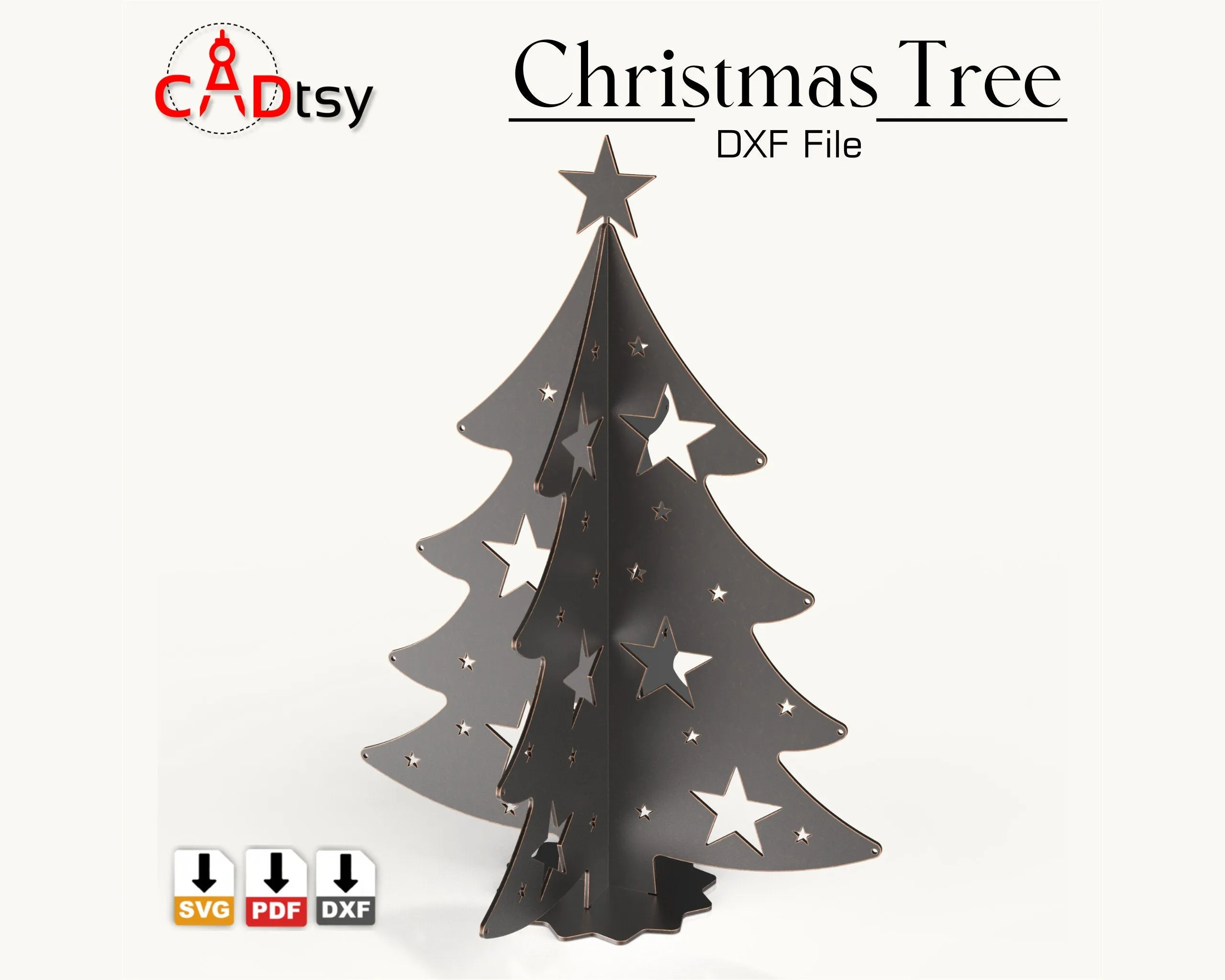 Christmas Tree Metal Decoration DXF / SVG CNC Laser Cutting Files