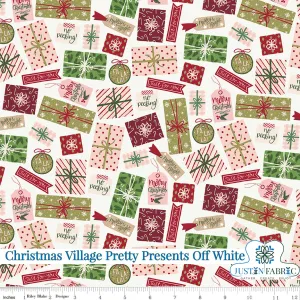 Christmas Village Pretty Presents Off White Yardage | SKU: C12243-OFFWHITE