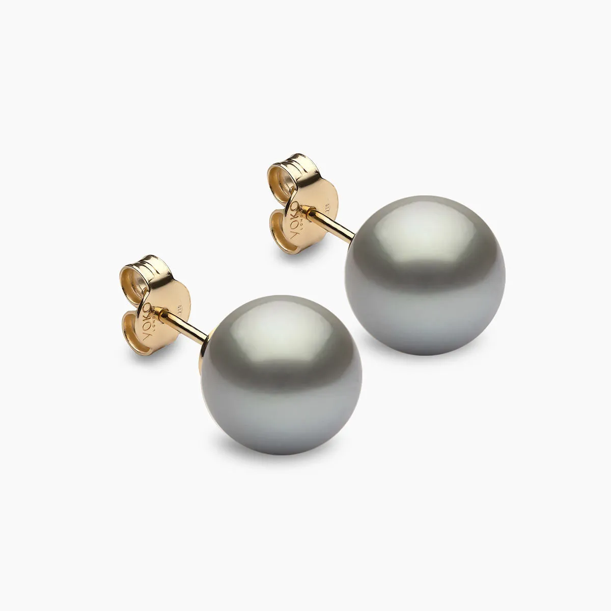 Classic 18K Grey Tahitian Pearl Stud Earrings