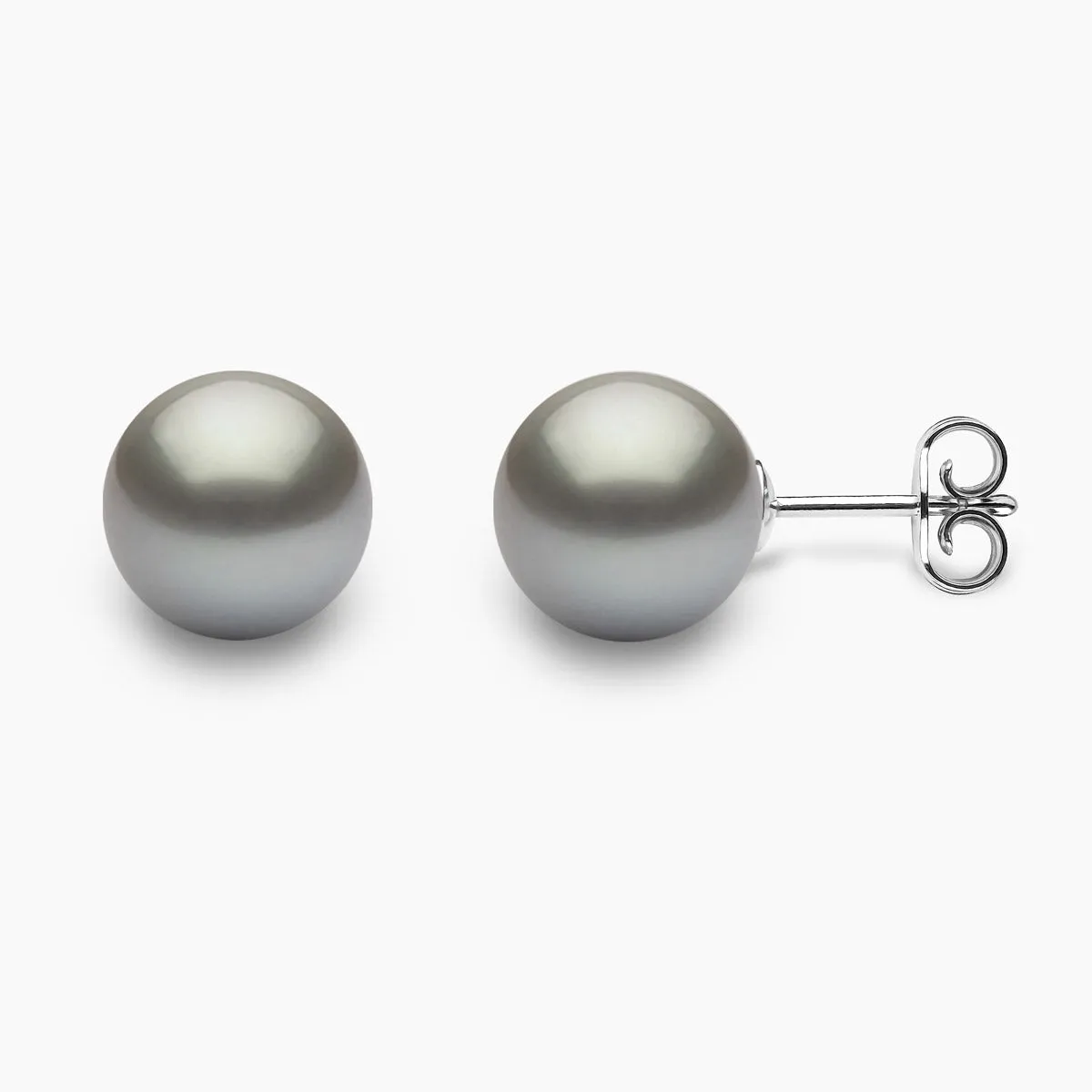 Classic 18K Grey Tahitian Pearl Stud Earrings