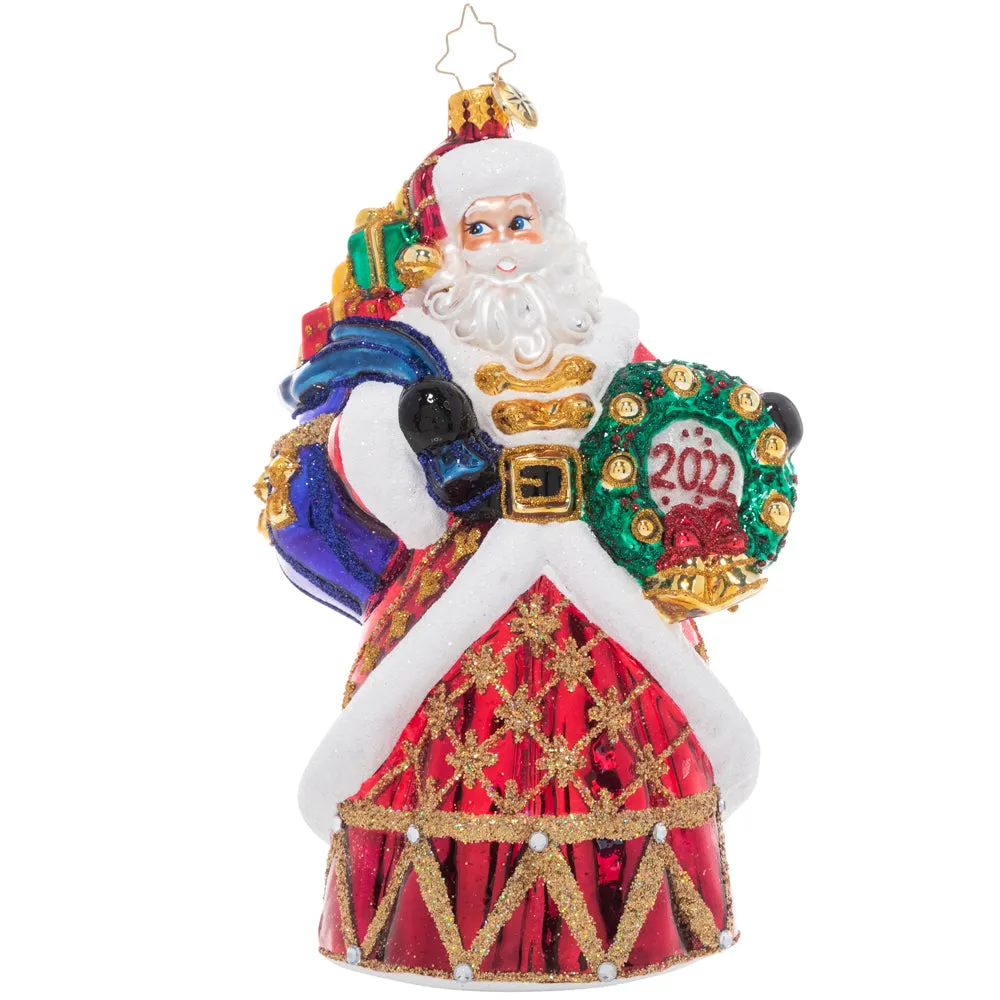 Christopher Radko Gifts Galore Santa Ornament - Colorful Holiday Decor, 1021116