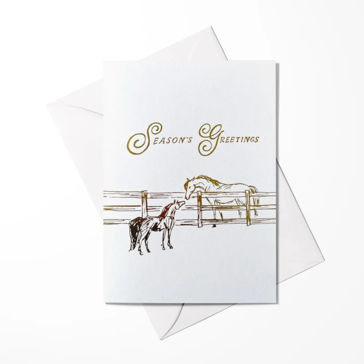 Dapplebay Season's Greetings Card in White/Gold