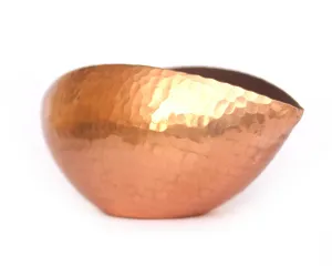 De Kulture  Handmade Pure Copper  Trinetra Pod Voltive T Light Holder Candle Bowl Diya, 5x 2.5x2.75 (LWH) Inches