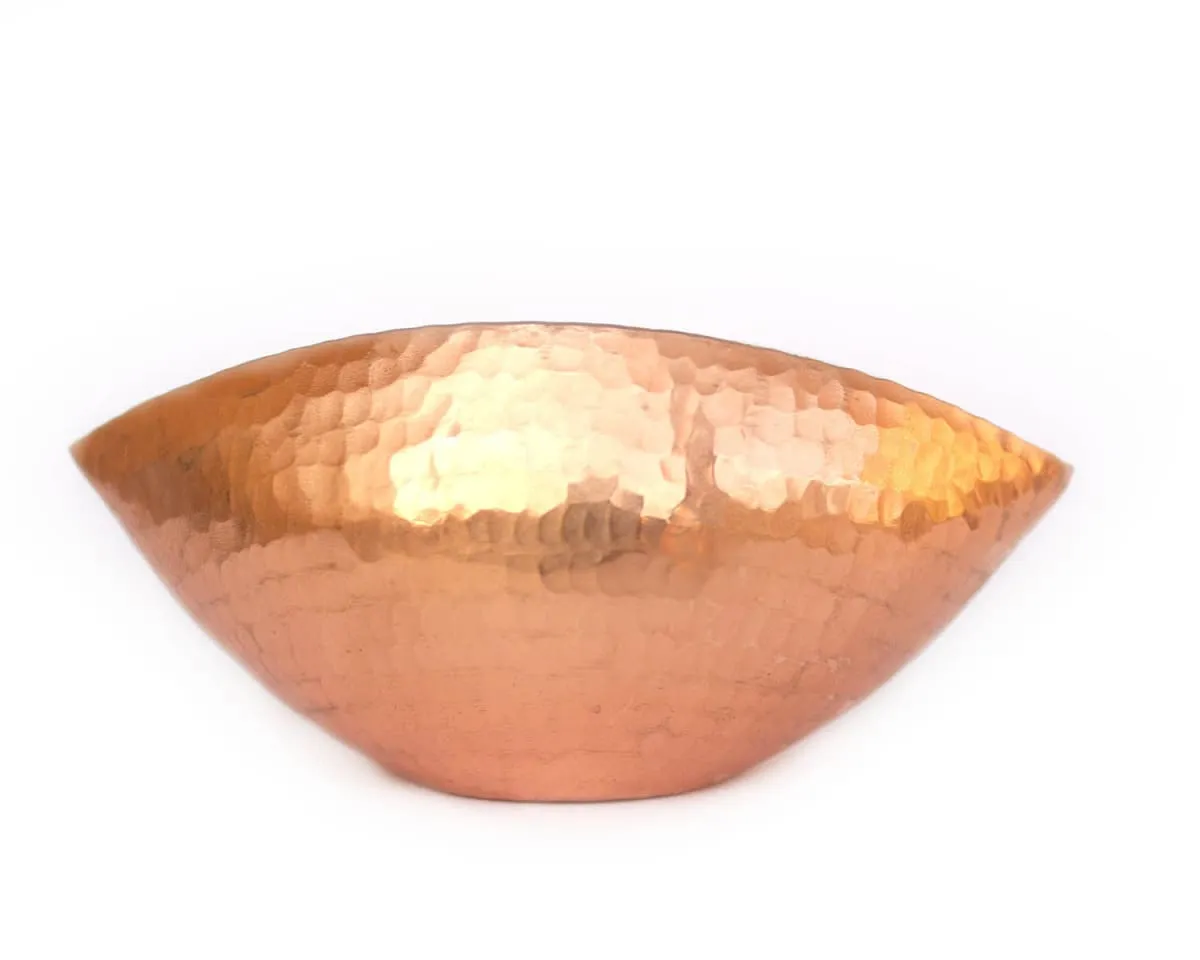 De Kulture  Handmade Pure Copper  Trinetra Pod Voltive T Light Holder Candle Bowl Diya, 5x 2.5x2.75 (LWH) Inches