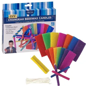 Design Your Own Chanukah Beeswax Candles,44 Candls, 4", Color Box