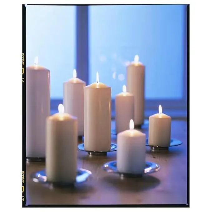 Digital Shoppy Unscented Pillar Candle, Natural, 19 cm (7 ½ ")