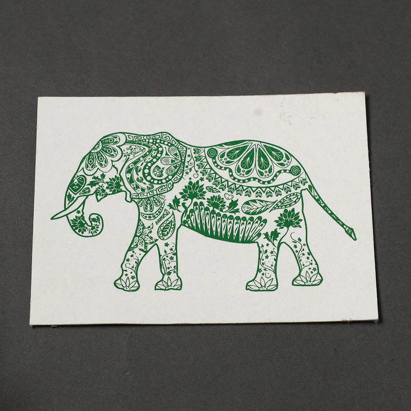 Elephant - Handmade Paper Post Card