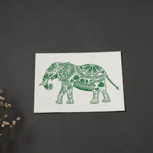 Elephant - Handmade Paper Post Card