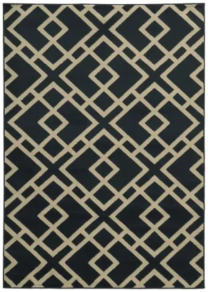 Ella 3685H Navy / Beige Rug