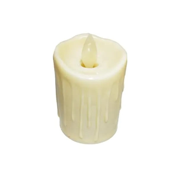 Eswarr Electricals Swinging Flame LED Candles Melted Design Realistic Swinging Flameless with Batteries, LED Home Decoration Candles, Yellow/Warm White Light (Height = 8 CM, 10 CM, 12 CM) (Pack of 1)