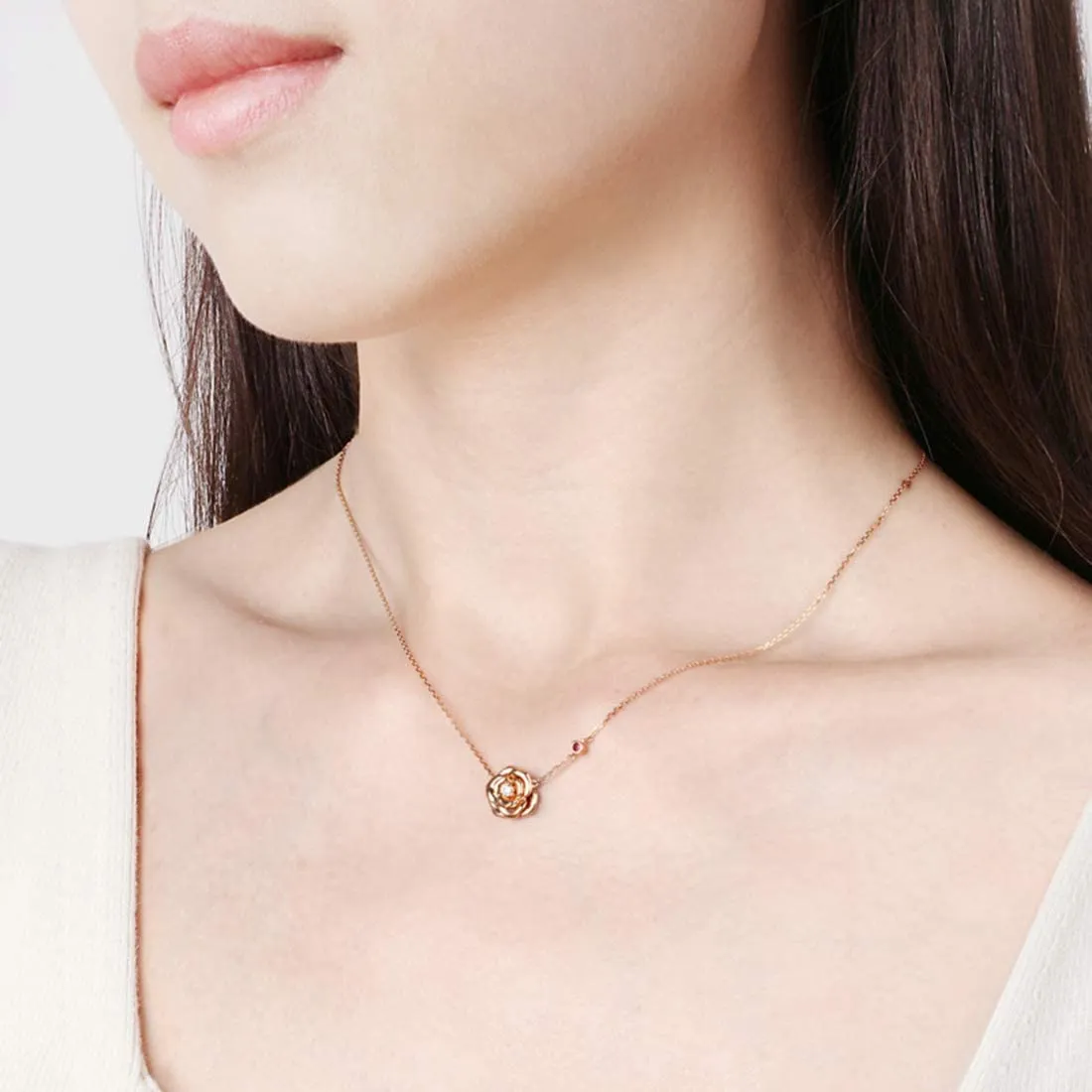 FANCIME "My Rose" 14K Rose Gold Necklace