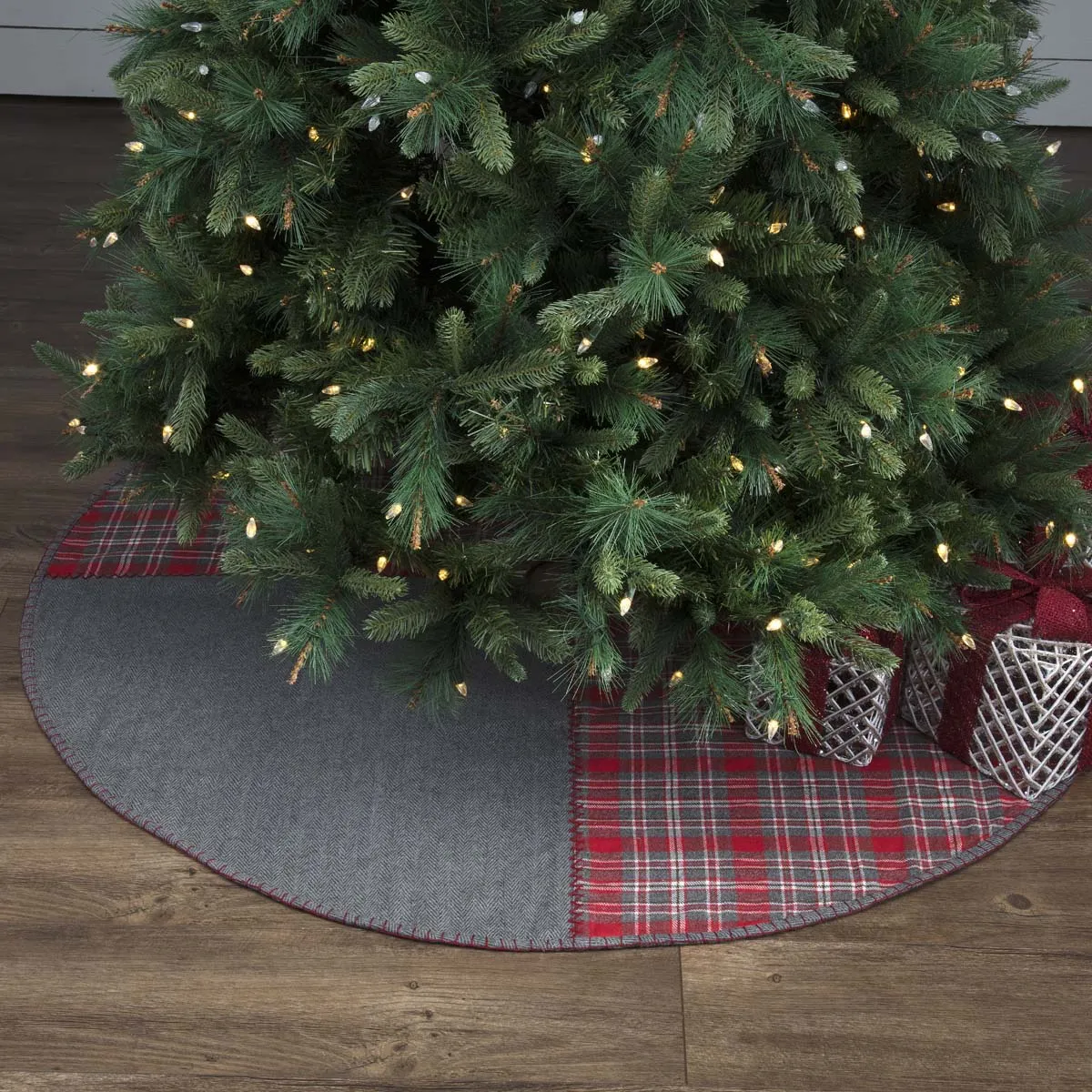 Farmhouse Christmas Tree Skirt Anderson Patchwork Holiday Decor VHC Brands