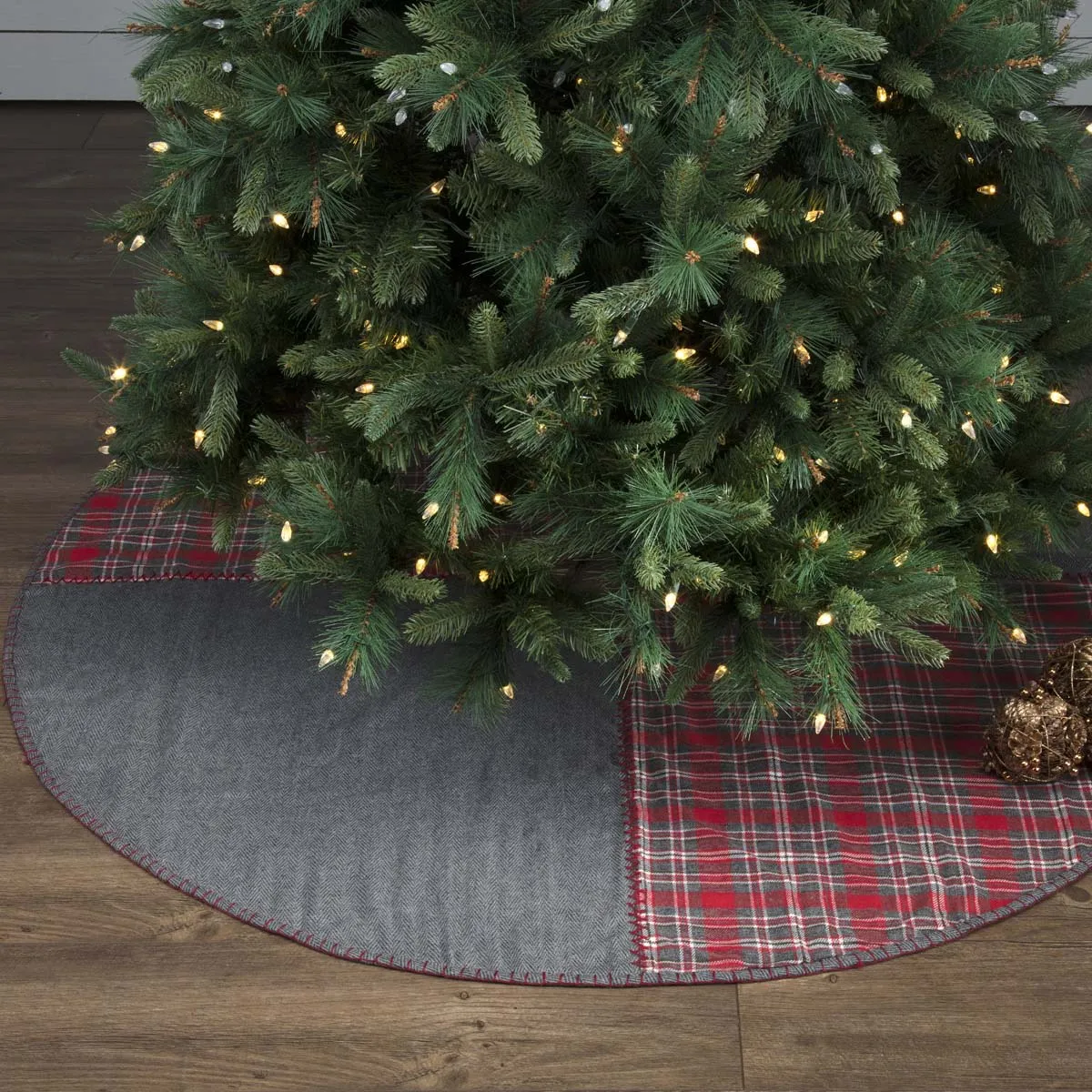 Farmhouse Christmas Tree Skirt Anderson Patchwork Holiday Decor VHC Brands