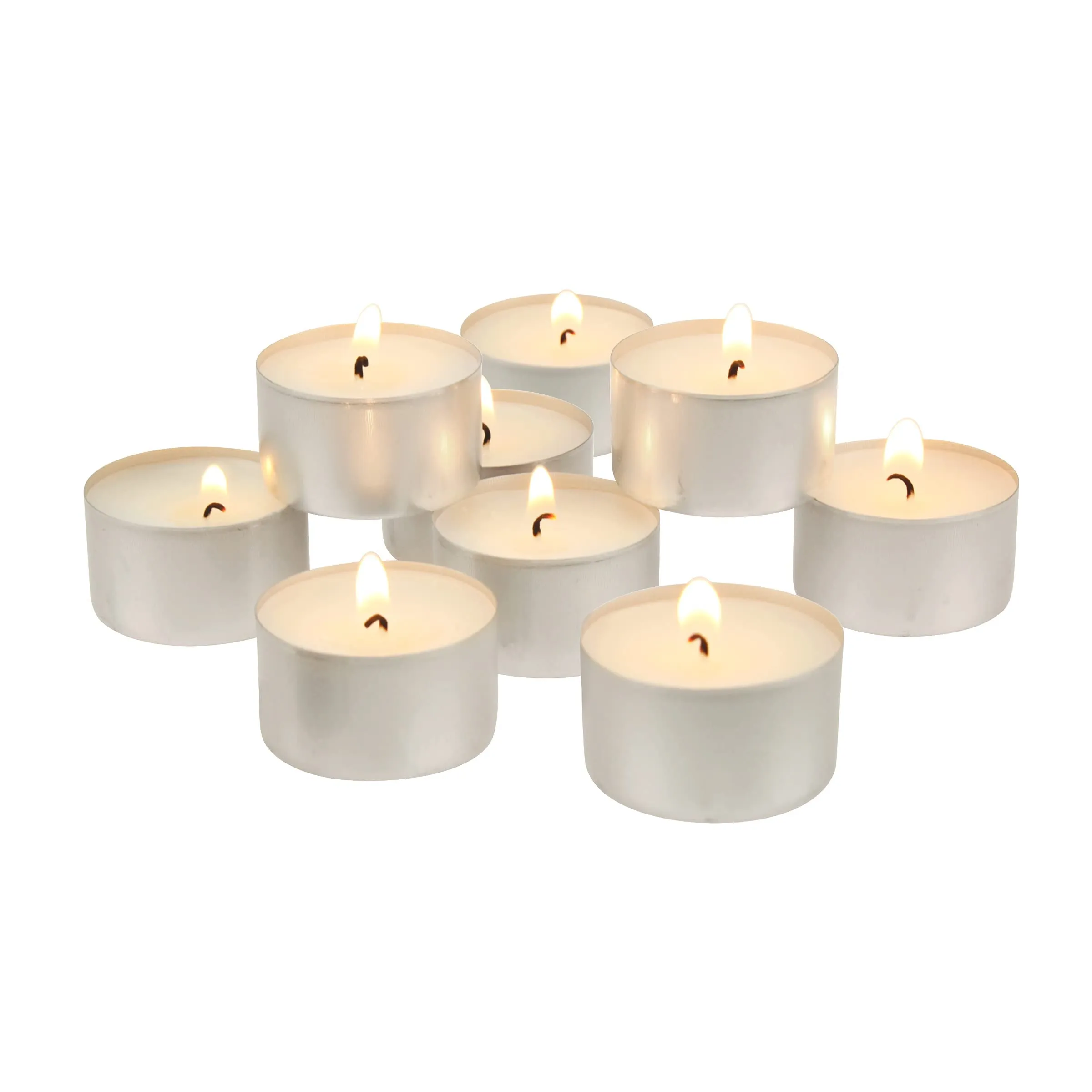 FIVON Long Burning Candles for Home Decor and Celebrations Festival Party Favors & More | Wax Candles Approx 8-9 Hour Burning Time | Home Decoration Smokeless Wax Candles Tealight - Pack of 100