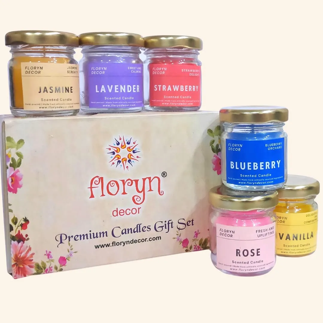 Floryn Decor Candles De Luxe Set of 12 Scented Candles for Home Decor | Perfect Scented Candles Gift Set | Fragrance Candles for Home Decor