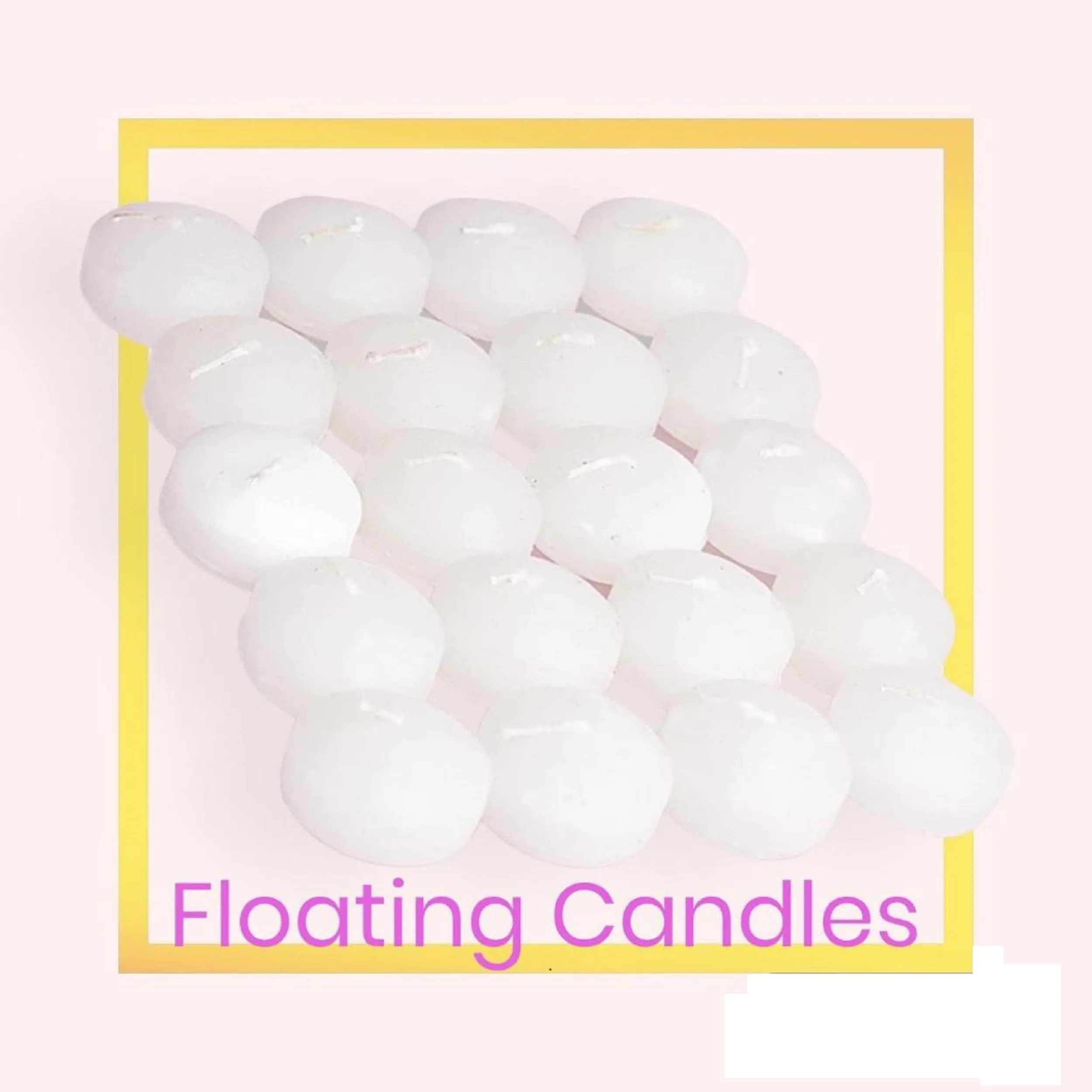 FYUGO White Nuggets Floating Candles, Unscented Dripless Floating Tealight Mini Discs Ideal for Weddings, Home Decor Relaxation, Spa. Smokeless Cotton Wick(Pack of 40)