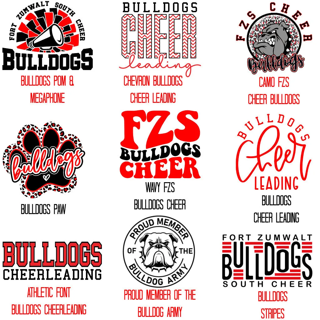 FZS Bulldogs Cheer Youth and Adult Port And Co Performance Tee