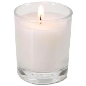 Glass Votive Candle White Poured Wax