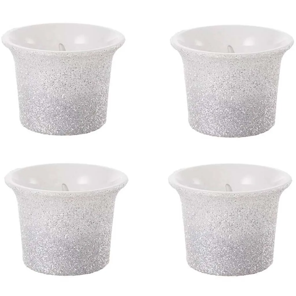 Glitter LED Votive Candles: 4 Pieces